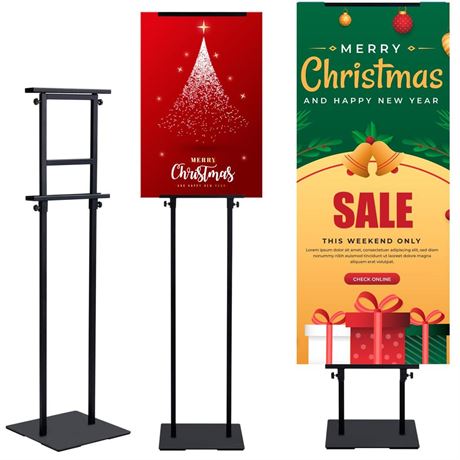 Panta Heavy Duty Poster Stand for Display, Double Sided Banner Stand with