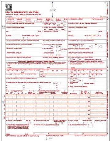 (Pack of 500) CMS 1500 Forms, HCFA 1500 Forms, Health Insurance Claim Form,