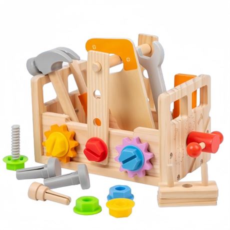 Montessori Wooden 2-4 Years Toddler Tool Set for 2 3 4 5 6 Years, Educational