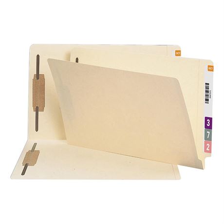 Smead End Tab Fastener File Folder, Shelf-Master® Reinforced Straight-Cut Tab,