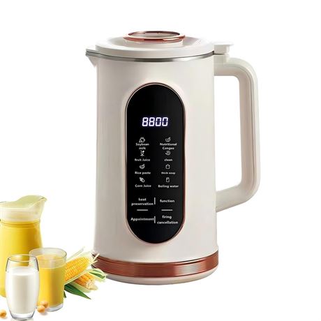 Soya Milk Maker With Delay Start/Heat/Self-Cleaning/Heat Function Milk Maker
