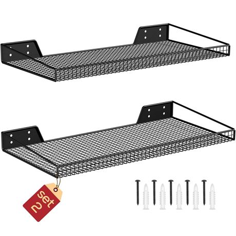 Garage Wall Shelf (2Pack-23.6"x12"x2.2") Steel Wall Shelf Storage Rack, Wall