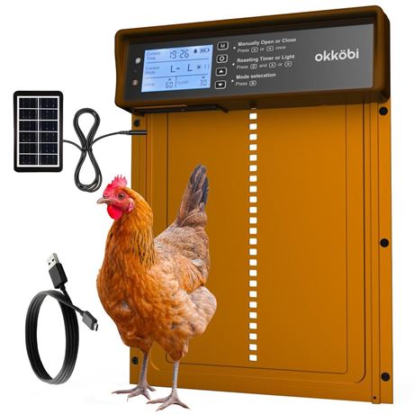 Automatic Chicken Coop Door Solar Powered - LCD Display - Chicken Coop Door