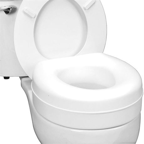 HealthSmart Raised Toilet Seat Riser That Fits Most Standard (Round) Toilet