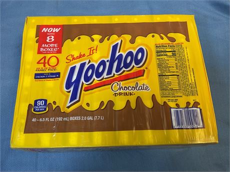 Yoo-hoo Chocolate Drink Boxes, Chocolate, 6.5 Oz Box, 40/Carton 072350000542 -