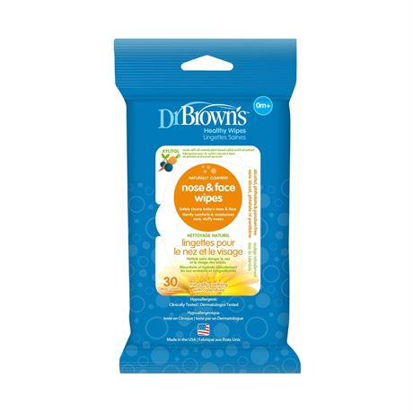 Dr. Brown Natural Flow Nose and Face Wipes 30-Pack