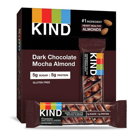 Snacks Kind Bar Dark Chocolate Almond Mocha 1.4 Lbs(case of 12) by Kind Fruit &