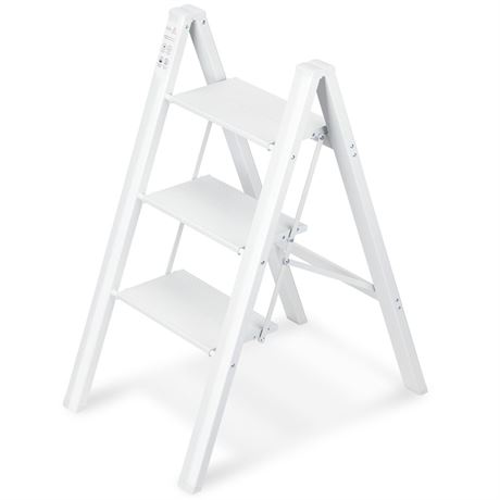 3 Step Ladder, Lightweight Portable Folding Step Stool with Anti-Slip Sturdy