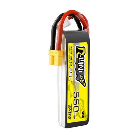 TATTU R-Line 3S Lipo Battery 550mAh 11.1V 95C with XT30 Plug for FPV Racing