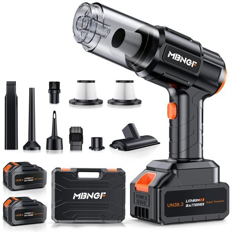 MBNGF Car Vacuum Portable Cordless,35000PA High Power Suction & Blower,