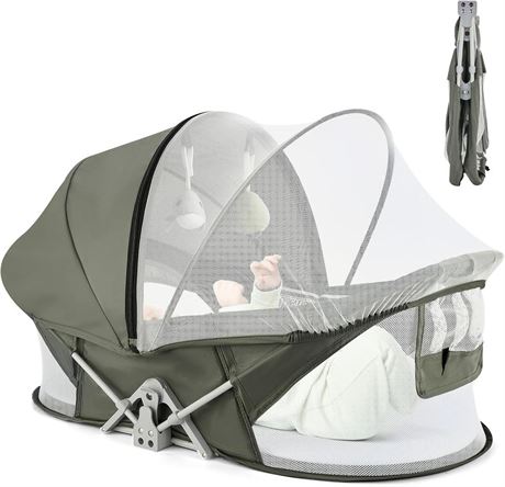 Portable Baby Bassinet Travel Baby Bed, Baby Cribs Travel Pod for Outdoors Baby