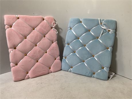 pack of 2 one pink and one blue cushion photo board