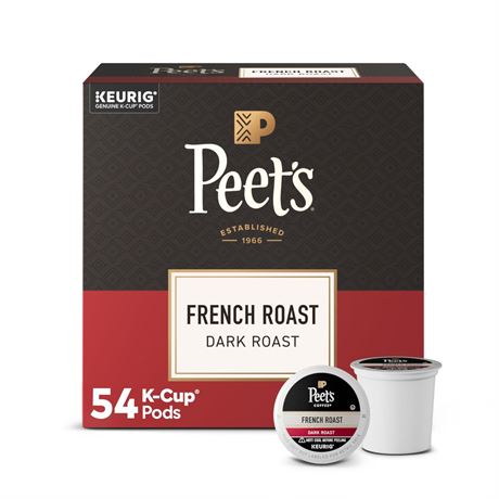 Peet's Coffee, Dark Roast Keurig K-Cup Pods, 100% Arabica Coffee - French Roast