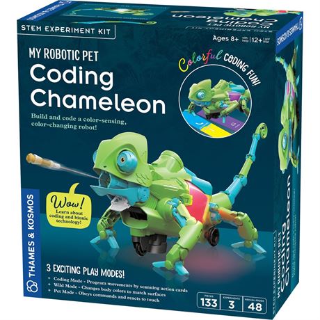 Thames & Kosmos, My Robotic Pet, Coding Chameleon STEM Kit, Science Set,