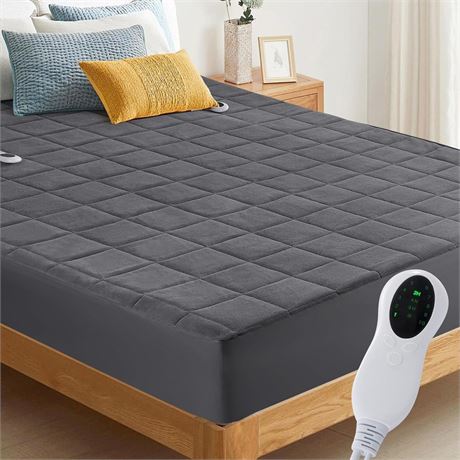 Heated Mattress Pad Twin Electric 10-Level Heating Coral Fleece Heating