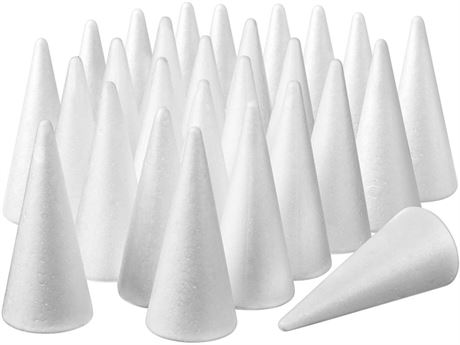 30 Pcs Foam Cones for Crafts 2.44 x 5.63 Inch Summer Christmas Tree Cones White