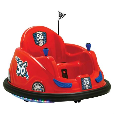 Flybar 6 Volts Bumper Car, Battery Powered Ride on, Fun LED Lights, Includes