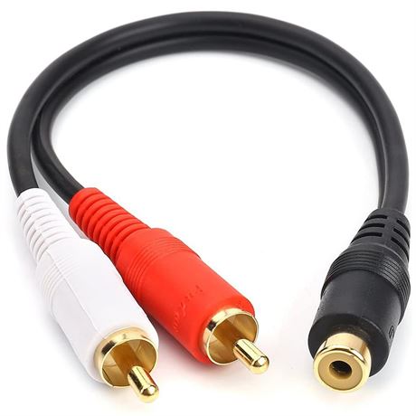 RCA Female to 2 RCA Male Y-Cable Stereo Audio Cable with OFC Conductor Dual