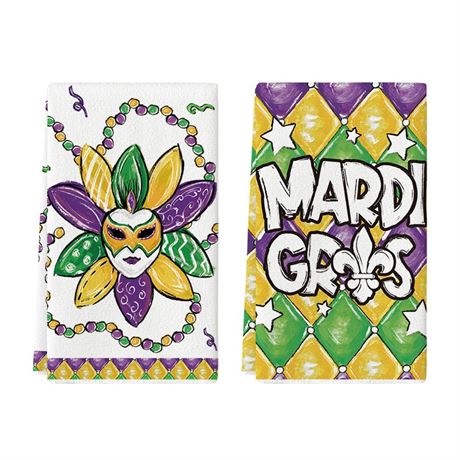 Artoid Mode Beads Mask Mardi Gras Kitchen Towels Dish Towels, 18x26 Inch