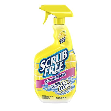 Kaboom Scrub Free Total Bathroom Cleaner with OxiClean, Lemon Scent, 32 fl oz
