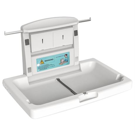 Baby Changing Station Wall Mounted, Fold Down Commercial Horizontal Baby
