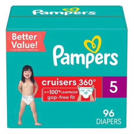 Pampers Cruisers Diapers 360 Size 5  96 Count (Select for More Options)