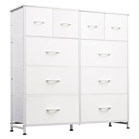 WLIVE White Dresser for Bedroom with 10 Drawers, Tall Chest of Drawers for