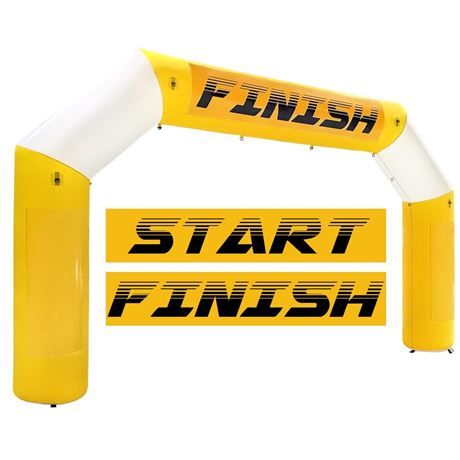 20Ft Inflatable Arch Yellow, Start Finish Line Arch with 280W Blower, Hexagon