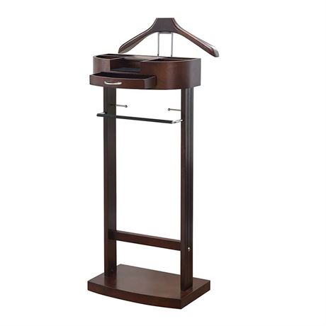 Valet Stand for men, Wood Suit Rack, Freestanding clothing valet stand, valet