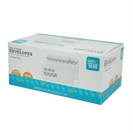 Pen+ Gear #9 Double Window Peel and Stick Envelopes  White  3.88 in X 8.88 in