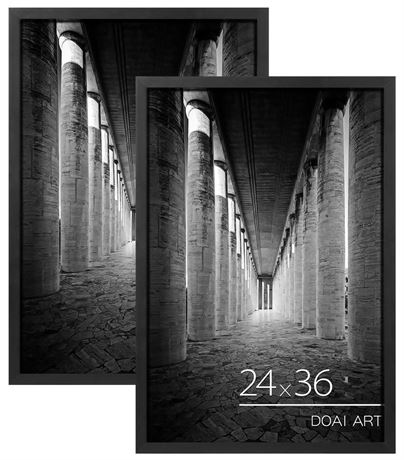 DOAI ART 24x36 Poster Frame Black 2 Pack, Poster Frames 24 x 36 inches or 24x36