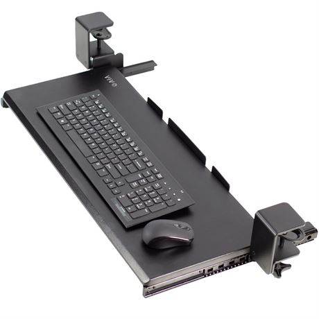 VIVO Extra Sturdy Clamp-on Computer Keyboard and Mouse Under Desk Slider Tray