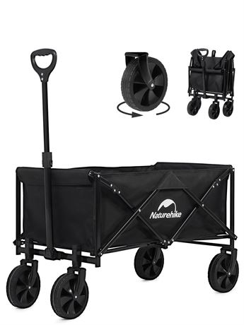 Naturehike Collapsible Beach Wagon with Big Wheels, 300LBS Utility Foldable