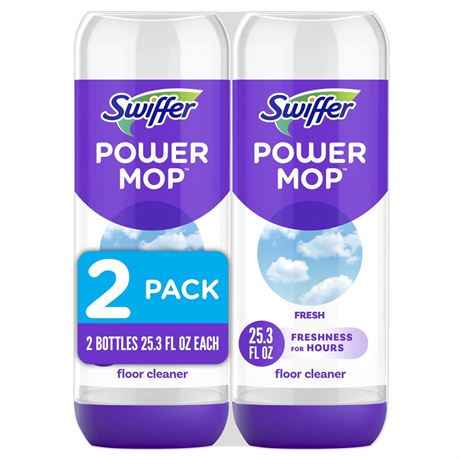 Swiffer Power Mop Refill Solution, Tile, Vinyl, Laminate, Wood, Floor Cleaner,