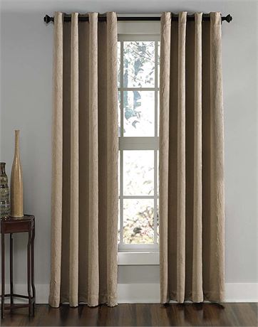 Curtainworks Lenox Grommet Curtain 50" x 95", Taupe, Adult