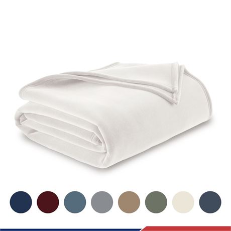Vellux Soft All-Season Fleece Throw Blanket – Cozy Layering Bed Blanket –