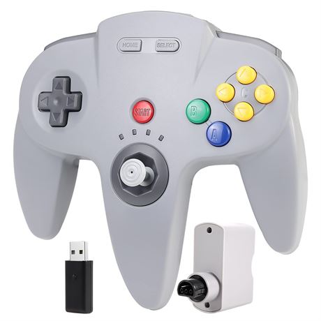 Wireless N64 Switch Online Controller, 2.4 GHz USB & N64 Receiver, Compatible