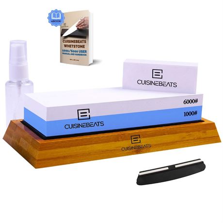 Whetstone 1000/6000 Kitchen Knife Sharpening Stone Set- Whetstone Knife
