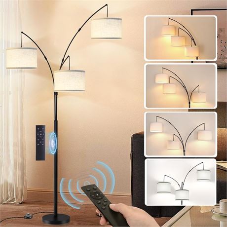 Arc Floor Lamp for Living Room with Remote Control, Dimmable Modern Mid Century