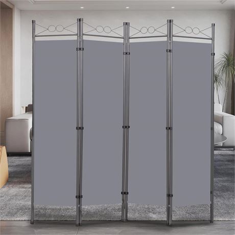 Room Divider 4 Panel Tall Room Dividers and Folding Privacy Screens, 6 Ft