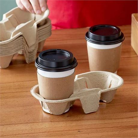 300 count starbucks 2 cardboard cup holders  EcoChoice Pulp Fiber 2 Cup Carrier