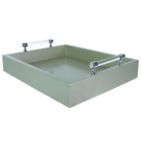 ASESVIDA - Wooden Rectangular Serving Tray with Handles for Serving Food on