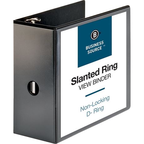 Business Source 28451 D-Ring View Binder, 5-Inch Capacity, 11x8-1/2-Inch ,