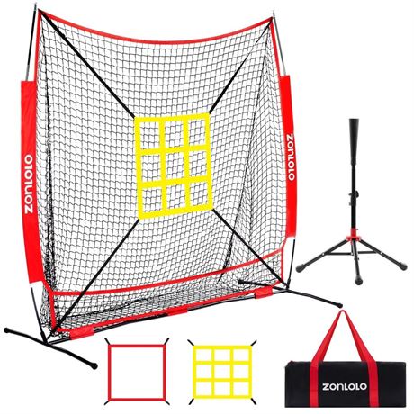 ZONLOLO 6x6ft Baseball & Softball Net for Hitting,Pitching and Batting,
