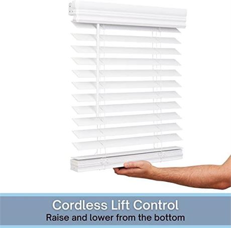 2" Cordless Faux Wood Blind - Bright White