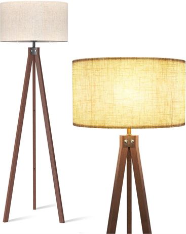 LEPOWER Wood Floor Lamp Tripod, Mid Century Lamps for Living Room, Modern
