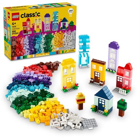 LEGO Classic Creative Houses Brick Building Set for Kids, Toy House Gift with