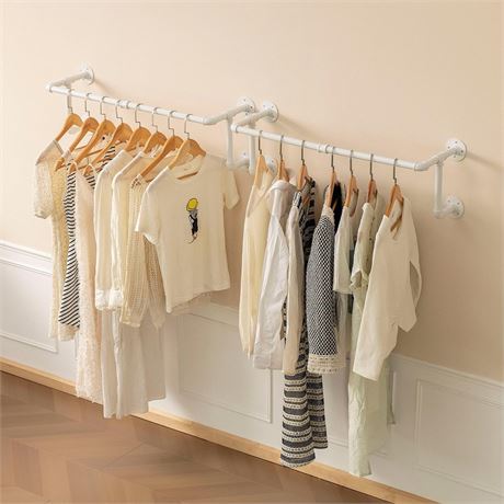 Homeyeeng Clothes Racks, Industrial Pipe Clothing Racks for Hanging Clothes,