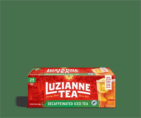 Luzianne Decaffeinated Black Iced Tea Bags, 24 Count