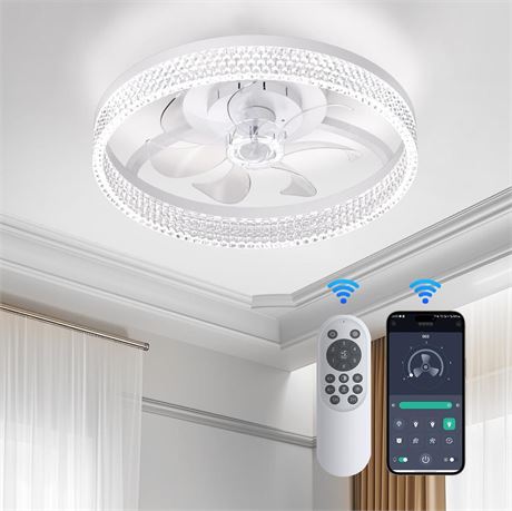 Ceiling Fans with Lights and Remote:Low Profile Ceiling Fanwith Light,6 Wind